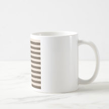 Horizontal Broad Stripes - Almond and Cafe Noir Mug