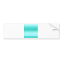 Horizontal BroadStripes-Cyan-Celeste and Turquoise Bumper Sticker