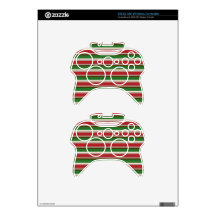 Horizontal Christmas Stripes Xbox 360 Controller Decal