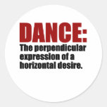 Horizontal Desire Dance Round Stickers