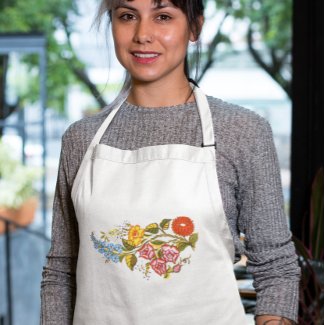 horizontal flowers apron