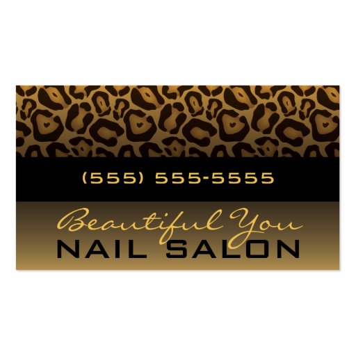 Horizontal Leopard Print Business Card (front side)