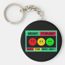 Horizontal Moody Stoplight Logo Keychains