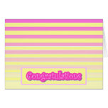 Horizontal Pink Gradient Stripe Congratulations Card