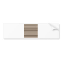 Horizontal Stripes - Almond and Cafe Noir Bumper Stickers