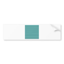 Horizontal Stripes - Celeste and Deep Jungle Green Bumper Stickers