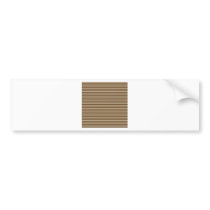Horizontal Stripes - Khaki and Dark Brown Bumper Sticker