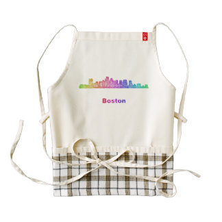 Horizonte de Boston del arco iris Delantal Zazzle HEART