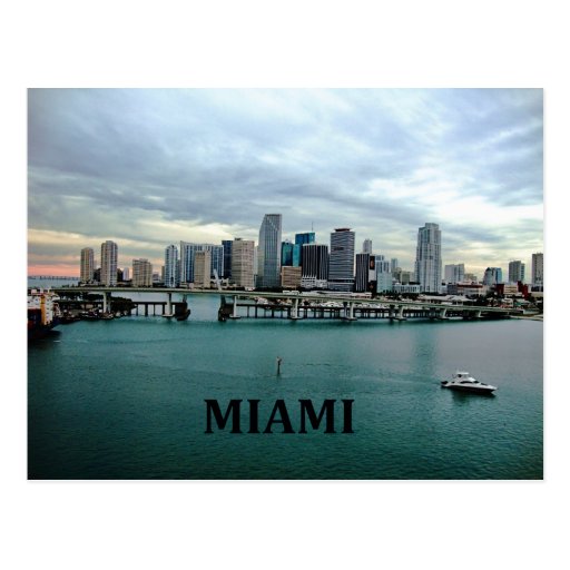 Horizonte de Miami la Florida Tarjetas Postales