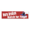 Horn Broken Bumper Sticker bumpersticker