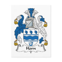 Horn Family Crest postcards