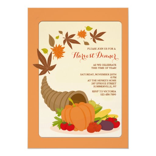 Horn of Plenty Invitation Zazzle