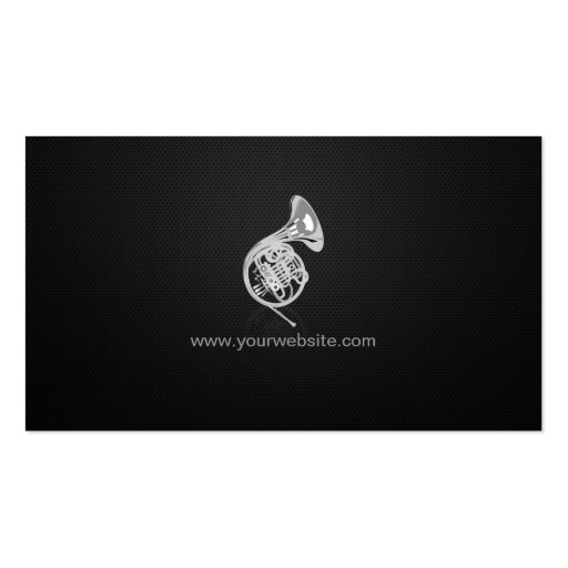 Horn Player - Professional Premium Black Mesh Business Card (back side)