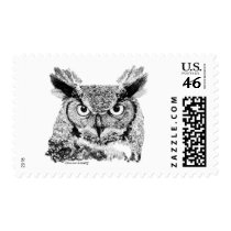 Horned Owl Postage Stamps