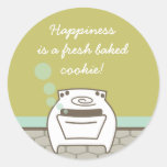 horno sonriente de la burbuja que cocina la etique