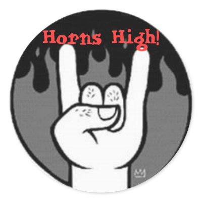 horns high sml Sticker by nanayane