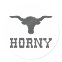Horny Round Sticker