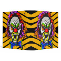 Horrid Evil Clown 3 Ring Binder