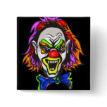 Horrid Evil Clown Pinback Button