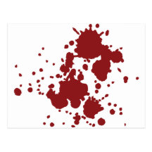 horror blood stains post cards