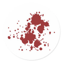horror blood stains round stickers
