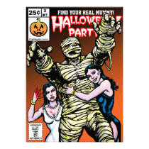 Horror Comic Style Halloween Party invitations