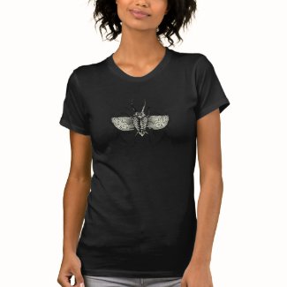 Horror Moth tshirt design on zazzle, art by Sherrie Thai of Shaireproductions