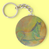 Horse Abstract Pastel Pet Portrait Keychain keychains