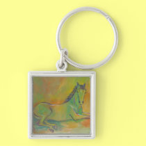 Horse Abstract Pastel Pet Portrait Keychain keychains