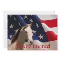Horse American Flag Invitation