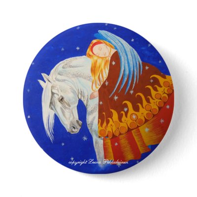 Horse and Angel Button by Leenasart