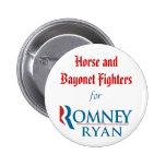Horse and Bayonet Fighters for Romney/Ryan Pinback Buttons