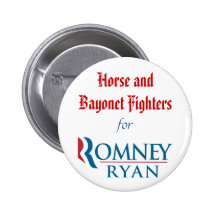 Horse and Bayonet Fighters for Romney/Ryan Pinback Buttons