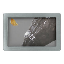 Horse and butterfly belt buckle