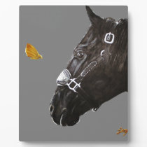 Horse and butterfly plaque