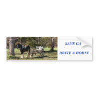 Horse and Cart, SAVE GASDRIVE A HORSE Bumper Stickers