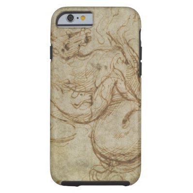 Horse and Cavalier pen and ink on paper Tough iPhone 6 Case