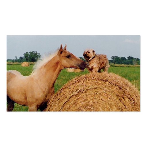 Horse and Dog Meeting Business Card (back side)