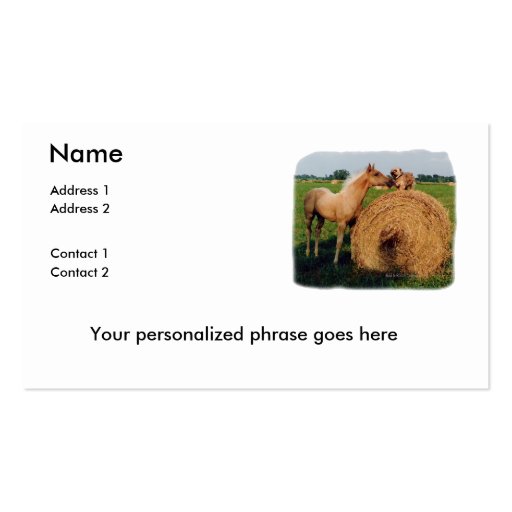 Horse and Dog Meeting Business Card (front side)