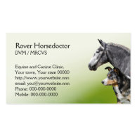 Horse and dog vet appointment and business card