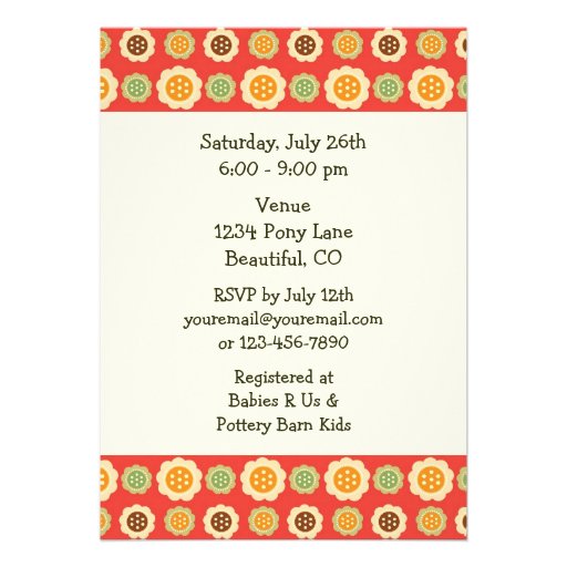 Horse and Flowers Baby Shower Invitation for Girls