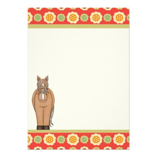 Horse and Flowers Birthday Invitation for Girls
