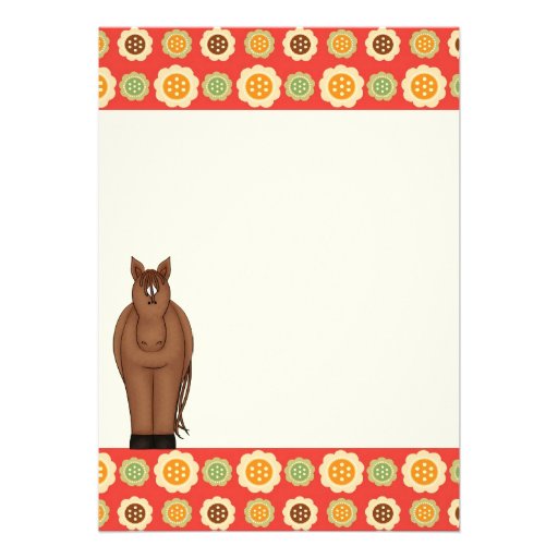 Horse and Flowers Birthday Invitation for Girls