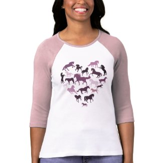 Horse and Heart Tshirt- Pink