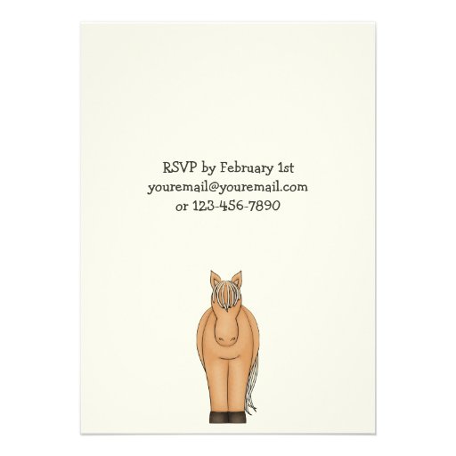 Horse and Hearts Birthday Invitation for Girls