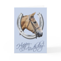 Horse and horseshoe birthday card