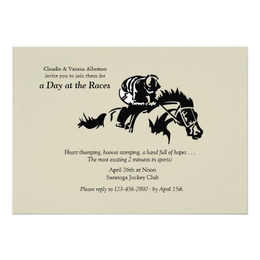 Horse and Jokey Invitation (front side)