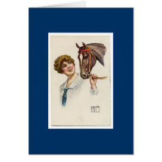 Horse and Lady 3 card