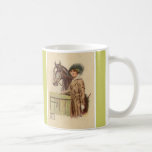 Horse and Lady Feather Hat Mugs