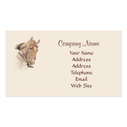 Horse and Lady Gorgeous Business Card (back side)
